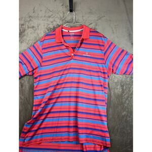 Adidas Climalite Red Stripes Golf Polo Shirt Logo Mens‎ XL Dorado Beach